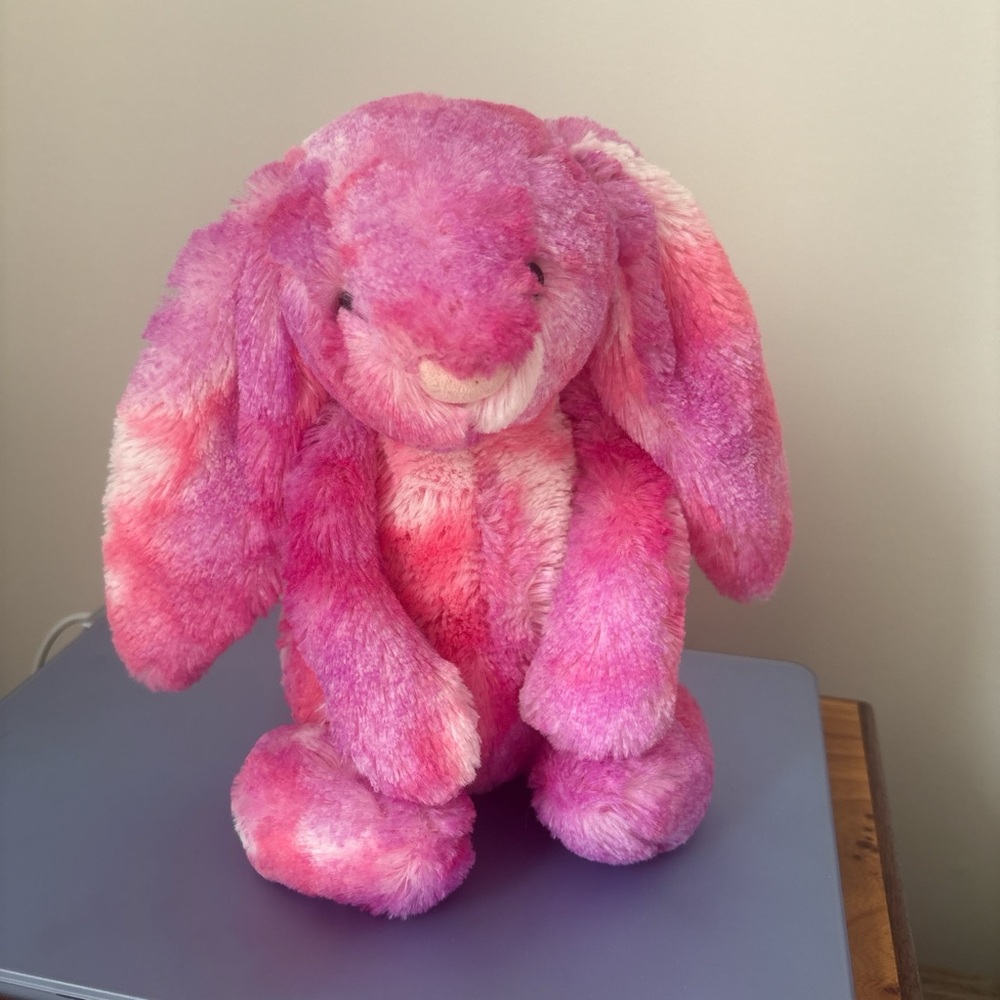 Retired Sherbert Jellycat bunny Fuchsia and white  very rare great for Easter